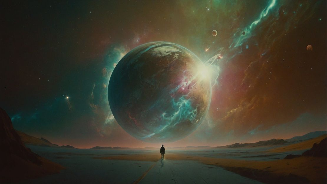 A cinematic still of a newly formed planet